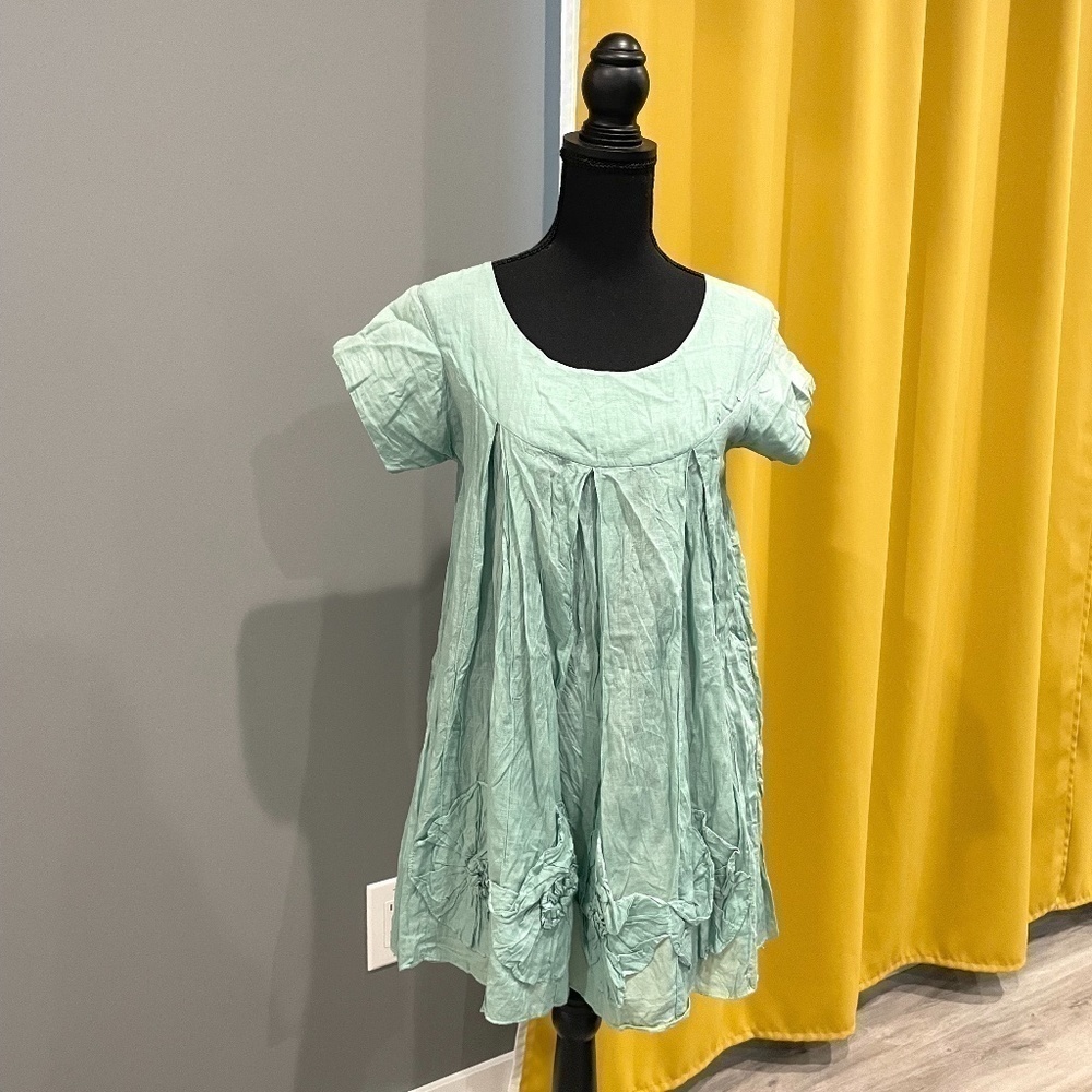 Teal Babydoll Flower Petal Dress